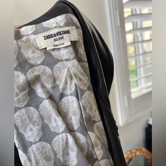 Zadig & Voltaire Lexy Studded Leather Moto Vest in Black S Biker Excellent - Picture 3 of 3